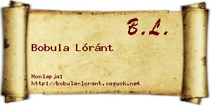 Bobula Lóránt névjegykártya